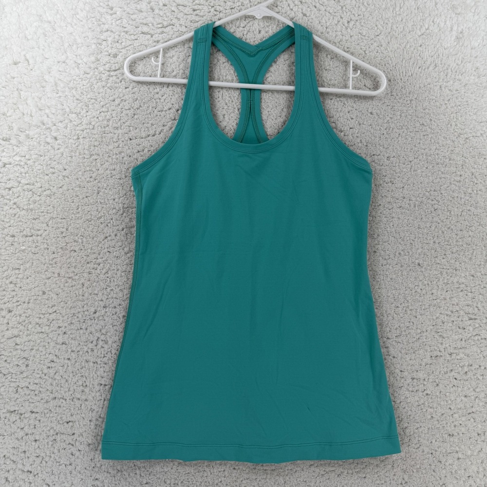 Lululemon Tank Top Womens 8 Green Racerback Scoop Neck Yoga Athletic Top
